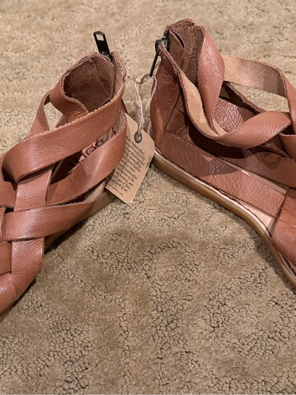 Born Women's Strappy Zip-Back Sandals in Brown